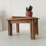 Small vintage oak plant stand stool