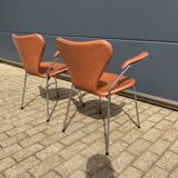 10x Fritz Hansen series 7 Vlinderstoelen in Cognac leather NIEUW!!