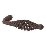 Twisted door handle in solid wrought iron, antique.