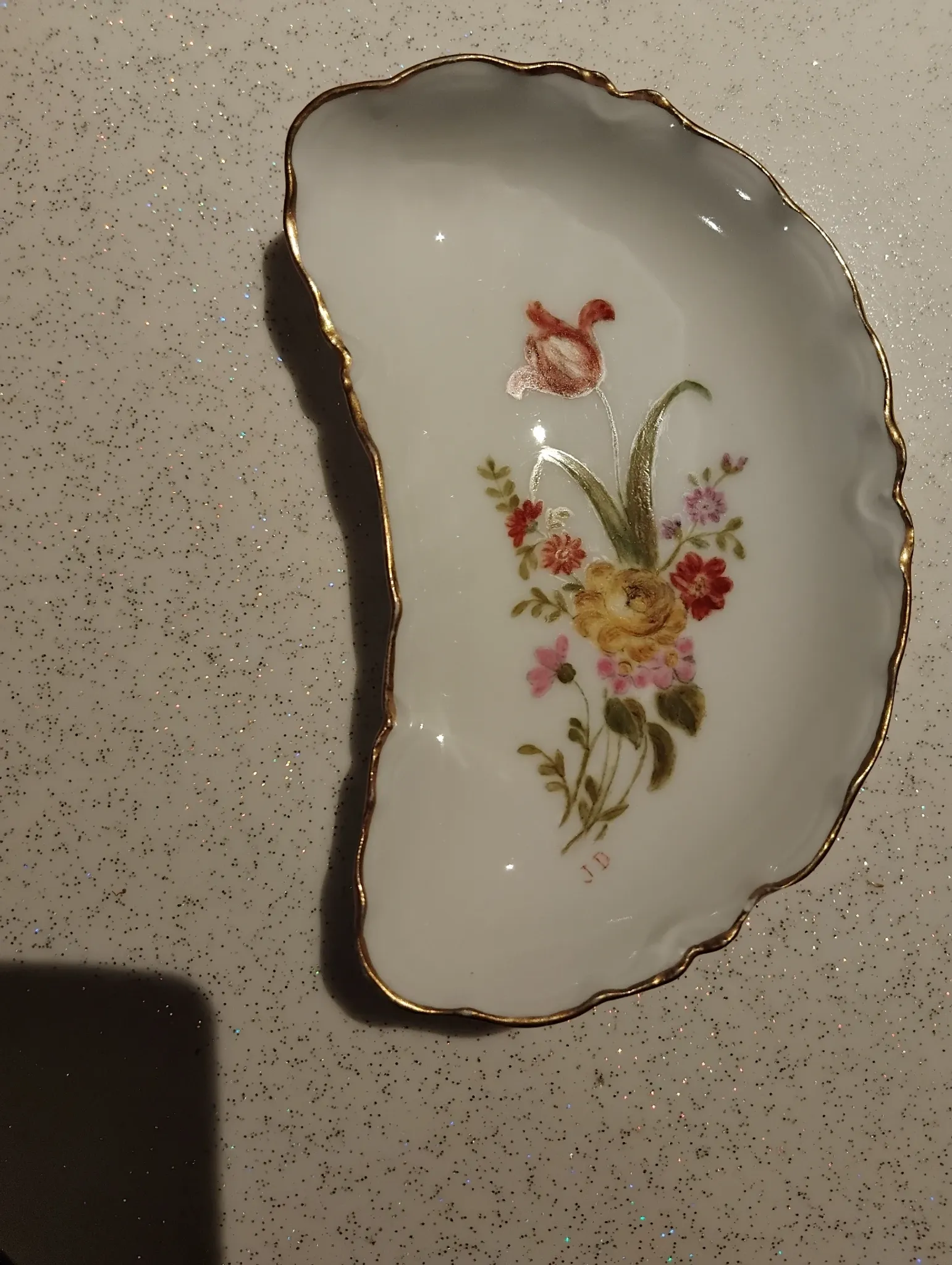 Half-moon porcelain dish from Limoges