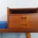 Bench Norwegian Phone Teak and blue fabric, Vintage Scandinavian 1970s