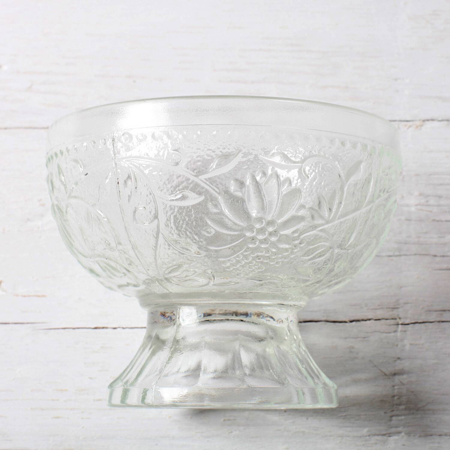 Set of 4 Vintage Pressed Glass Dessert Bowls Cibulak by Pavel Panek / 1977