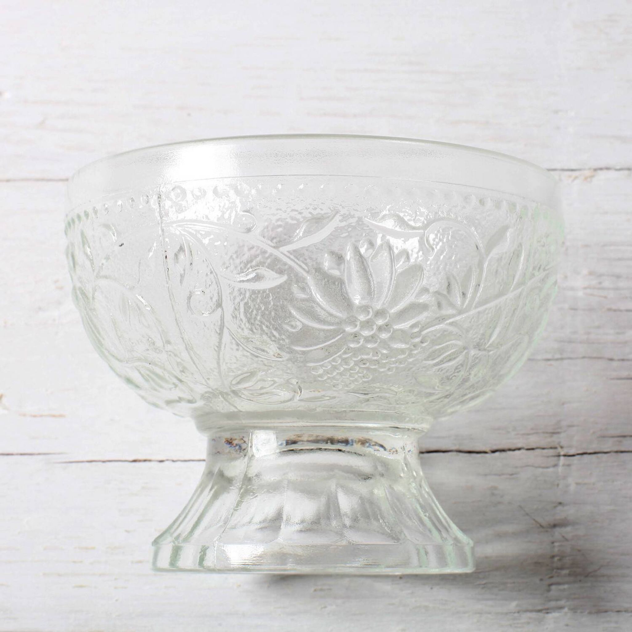 Set of 4 Vintage Pressed Glass Dessert Bowls Cibulak by Pavel Panek / 1977