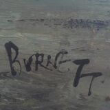 Oil on Canvas "Animated Paris street" of L.A. Burnett