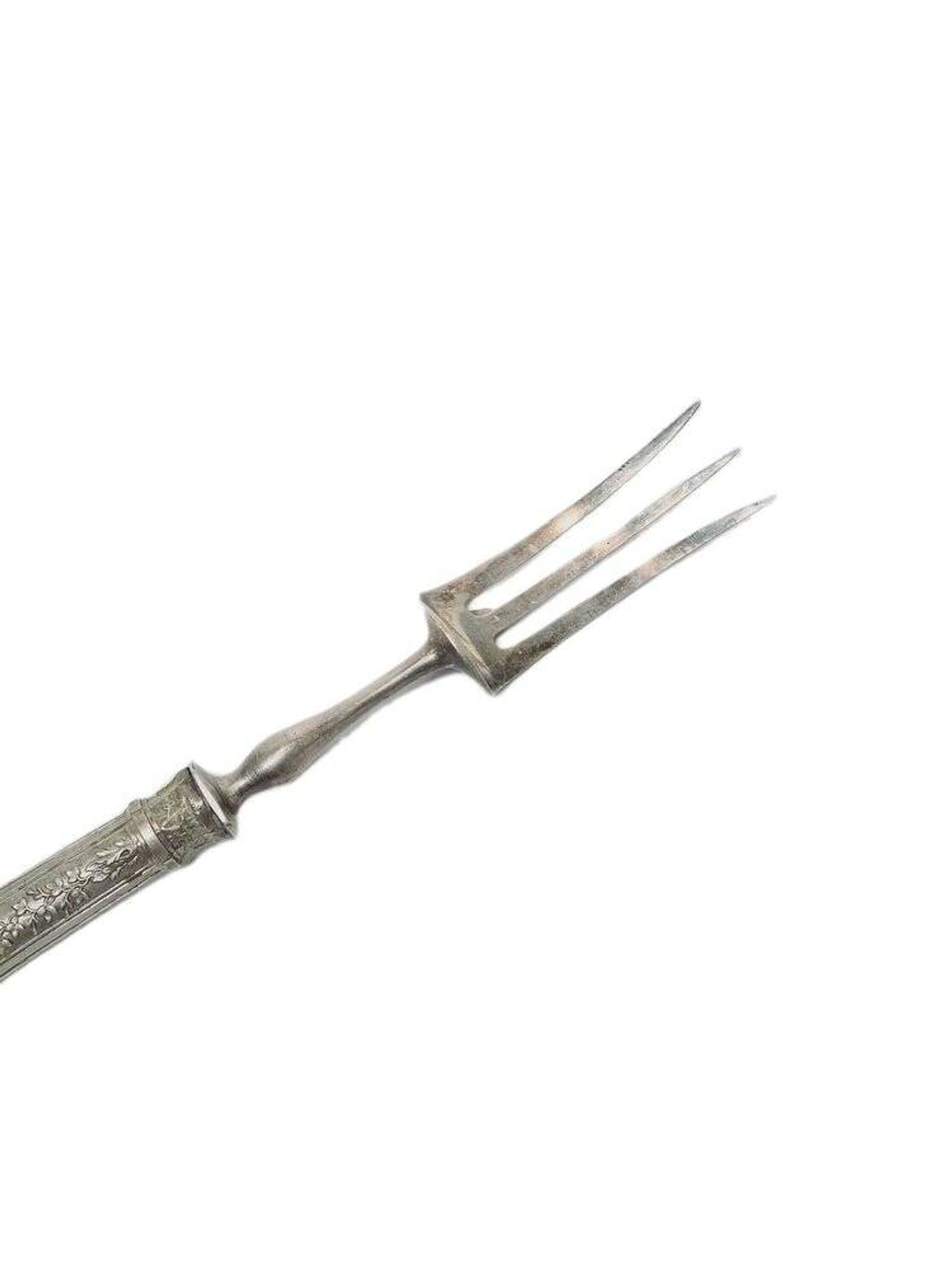 Fourchette à rôtir en argent classique, France, années 1880