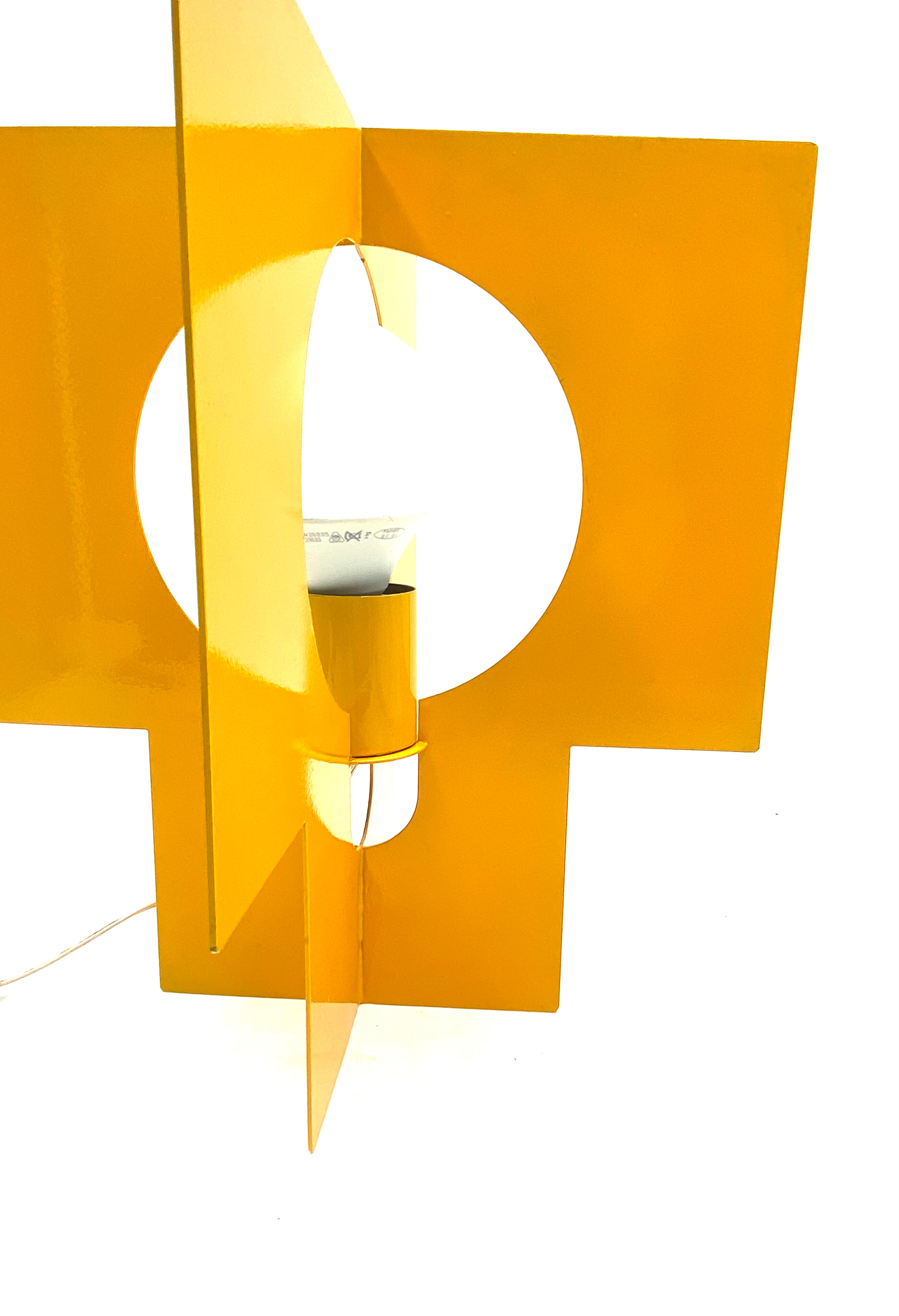 Pair of yellow Space age design table lamps, Italy, 1960s