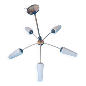 lustre 5 branches années - opaline