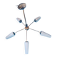 Chandelier 5 branches années 60 en opaline et métal
