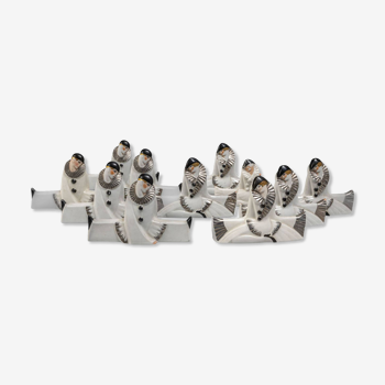 Knife holders (set of 10), Pierrot & Colombine