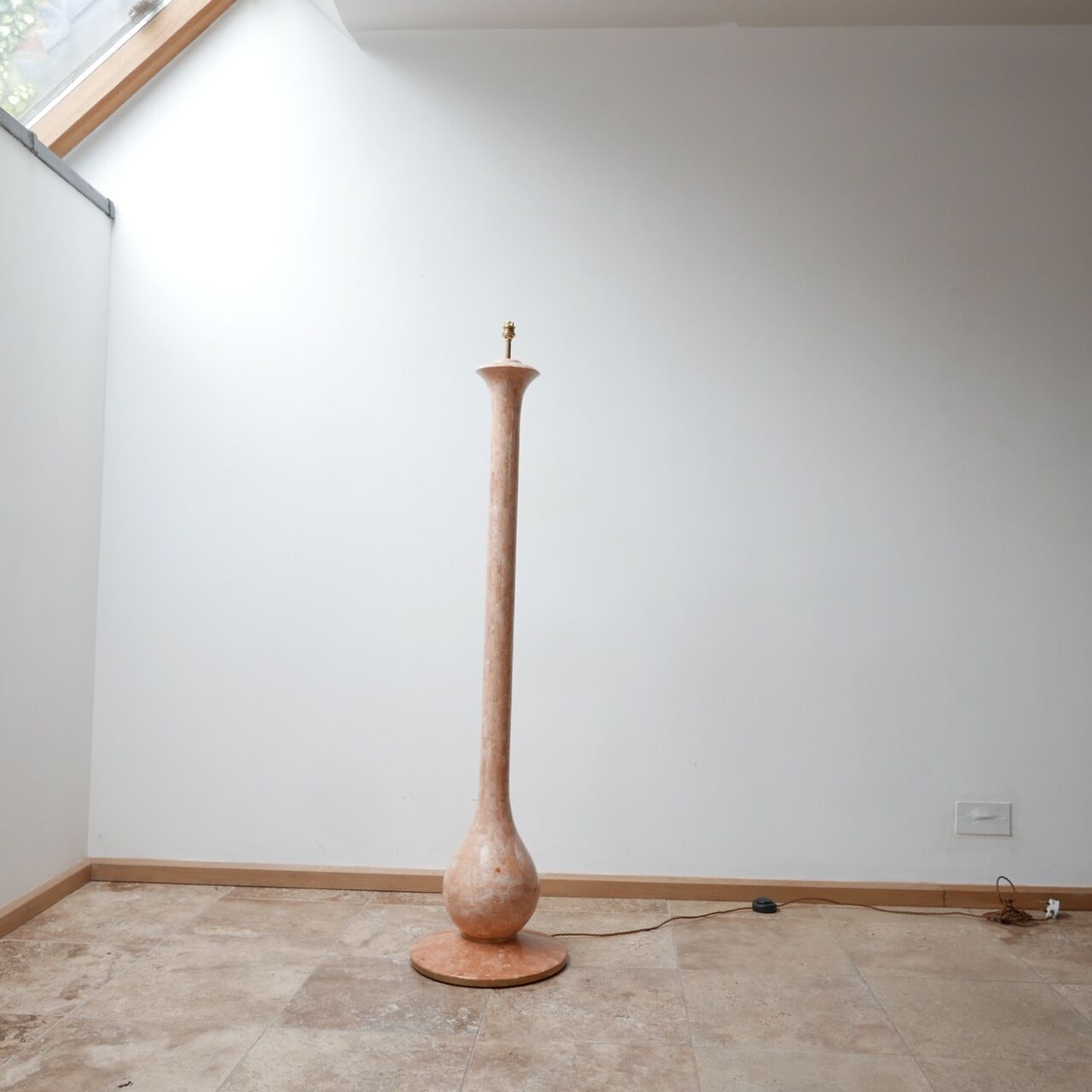 Tessalated pink marble floor lamp