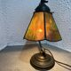 Art Deco table lamp with a glass paste shade