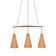 Mid Century Scandinavian Copper & Teak Triple Pendant By Jakobsson, 1950s