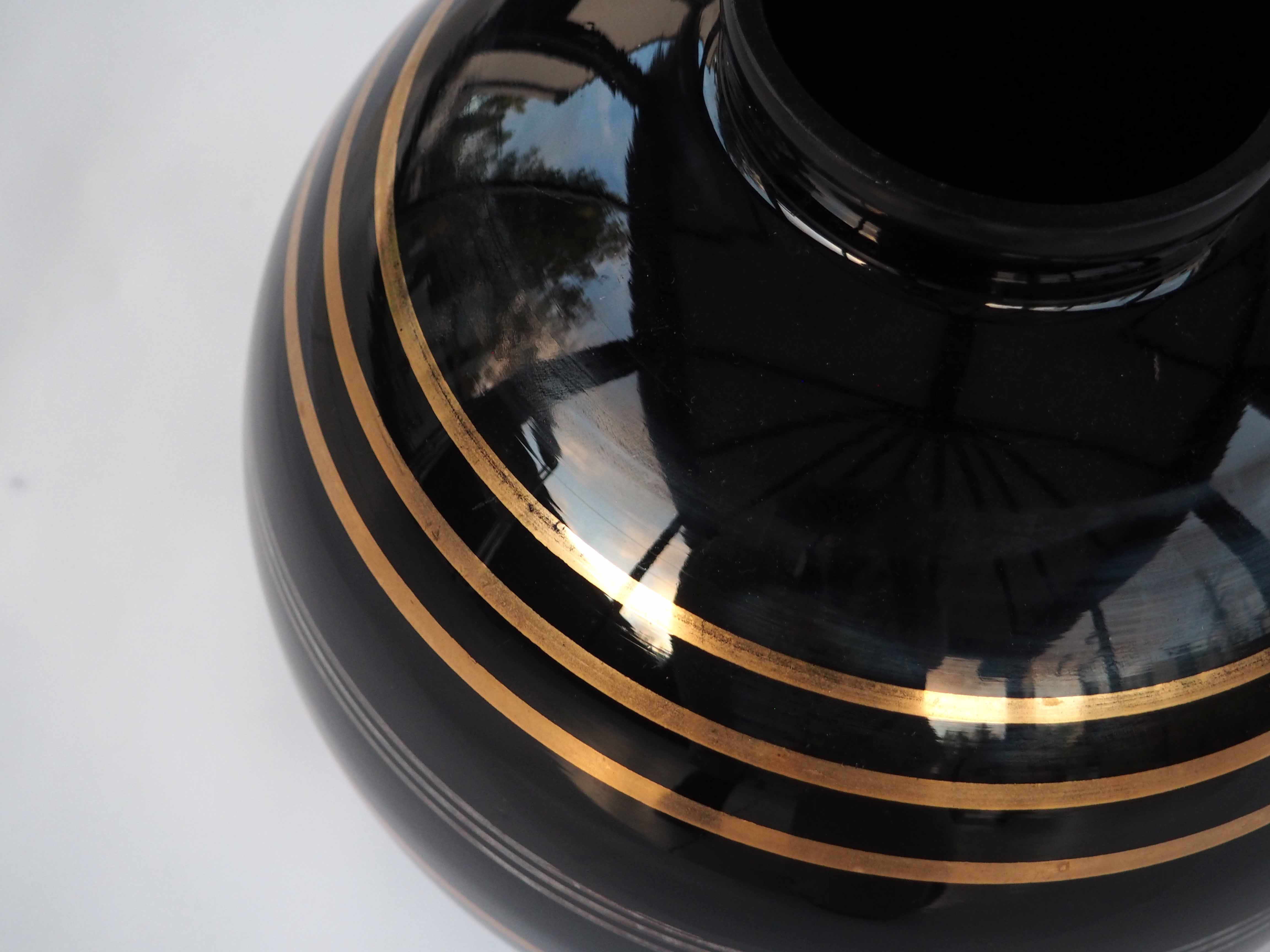 Gold and platinum art deco vase