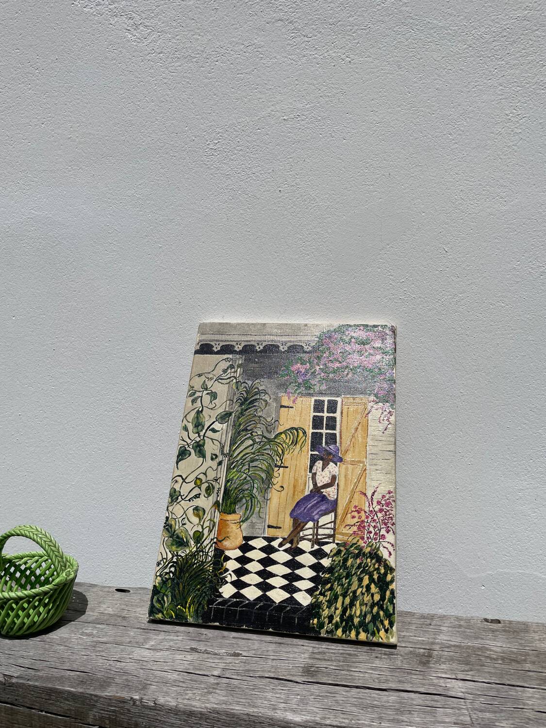 Native painting winter garden oil painting on canvas