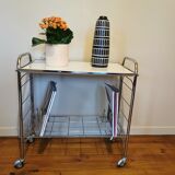 Vintage wheeled service in chrome-plated metal