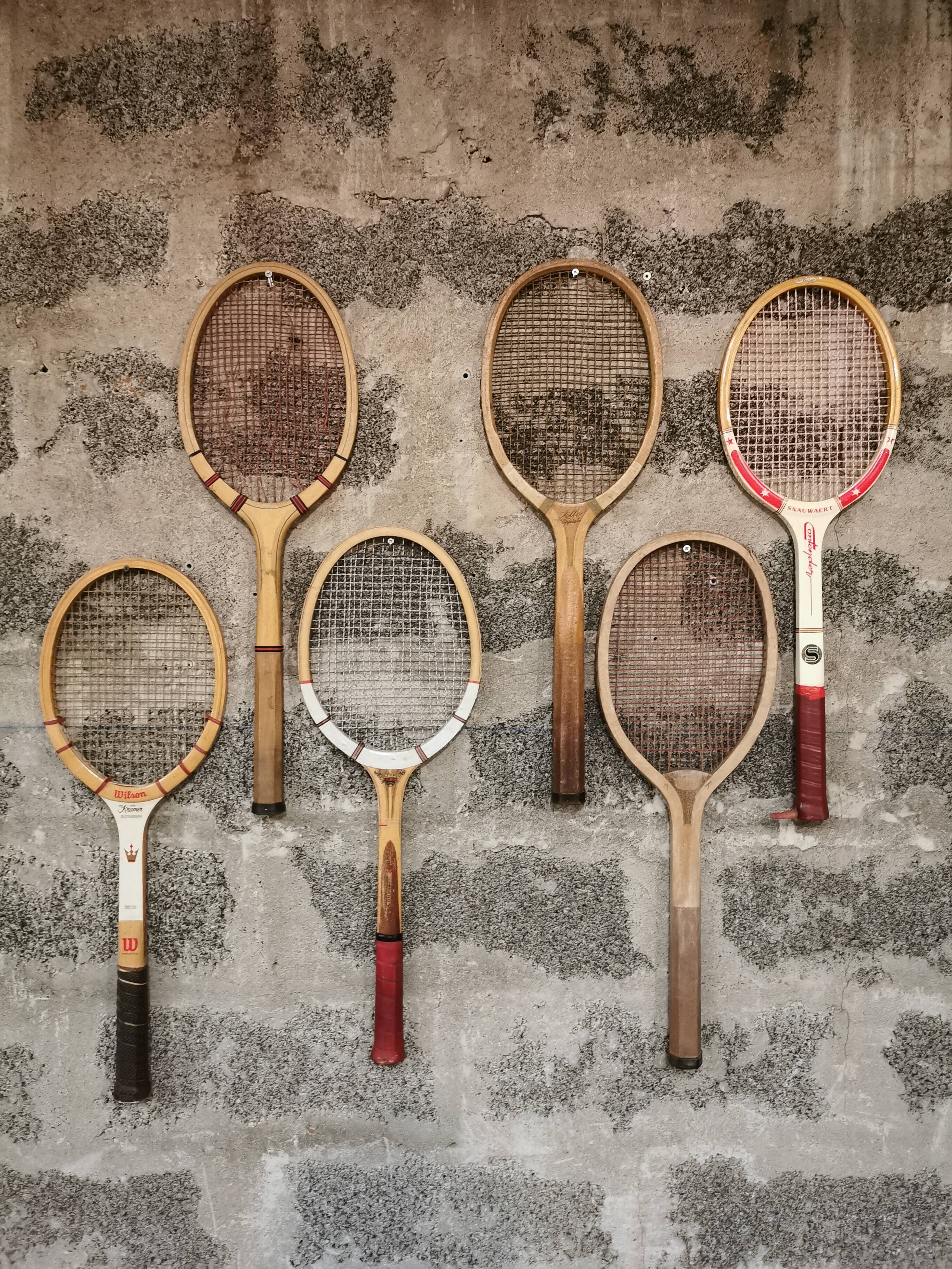 Lot de 6 raquettes de tennis vintage