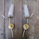 Vintage brass sconces and moulded glass wheat spikes