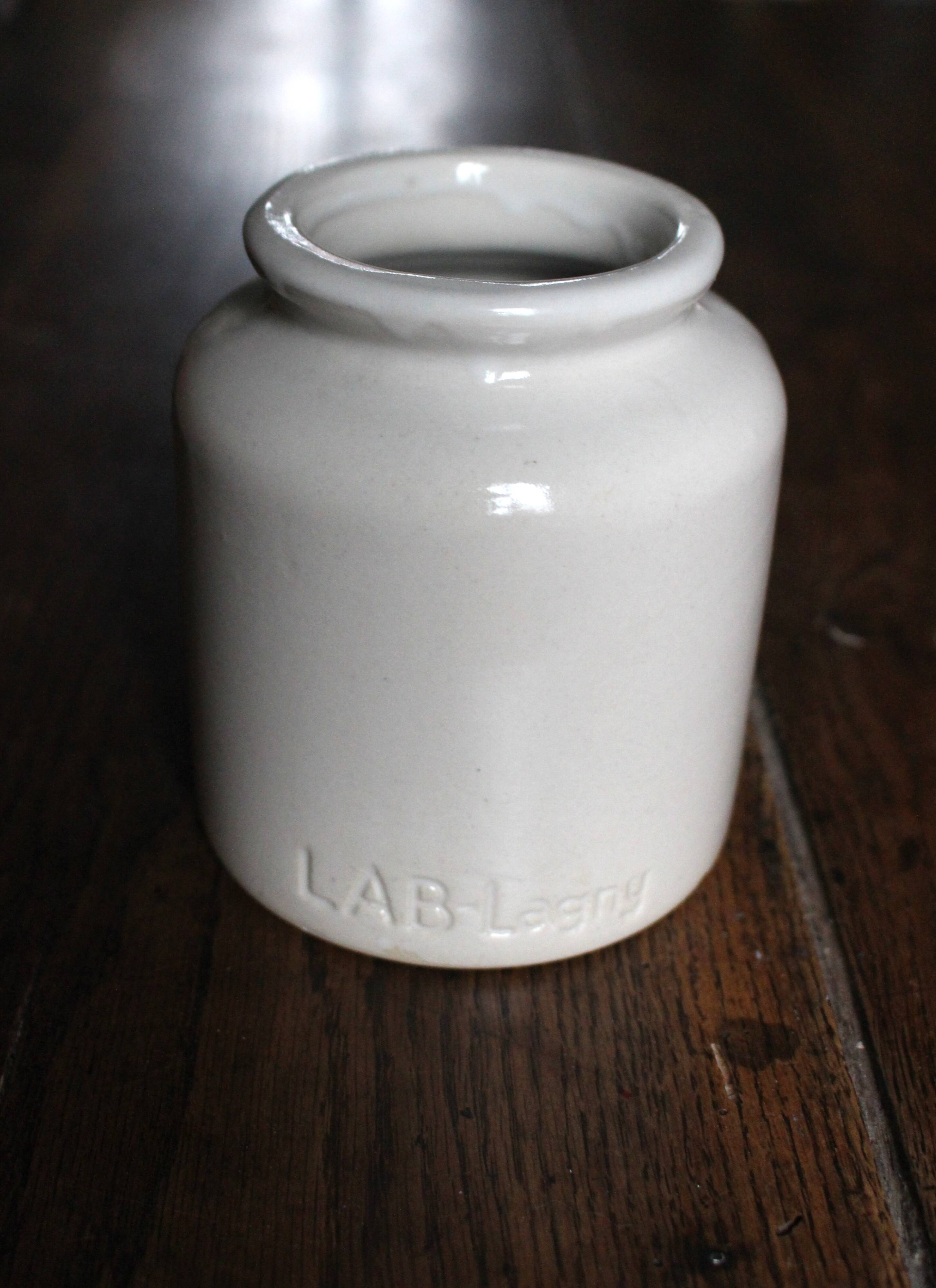 Glazed stoneware vase pot Lab-Lagny vintage