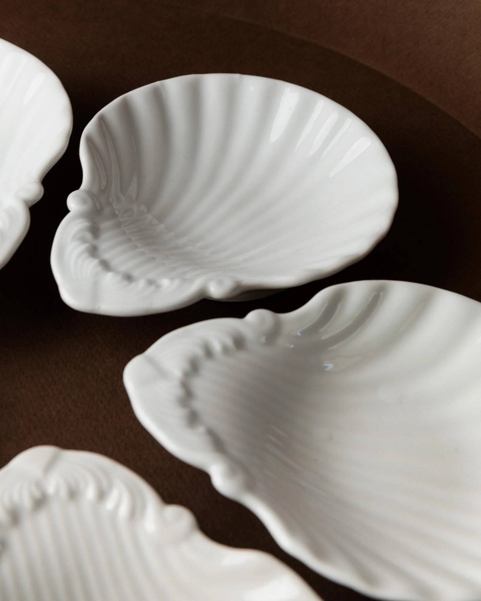 6 vintage ceramic bowls in the shape of a shell - Del Vivo Firenze Italy 1970s