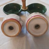 Serviteur salière et poivrière en céramique vintage
