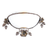 Art Deco wall sconce, wrought iron and alabaster – France, circa 1920