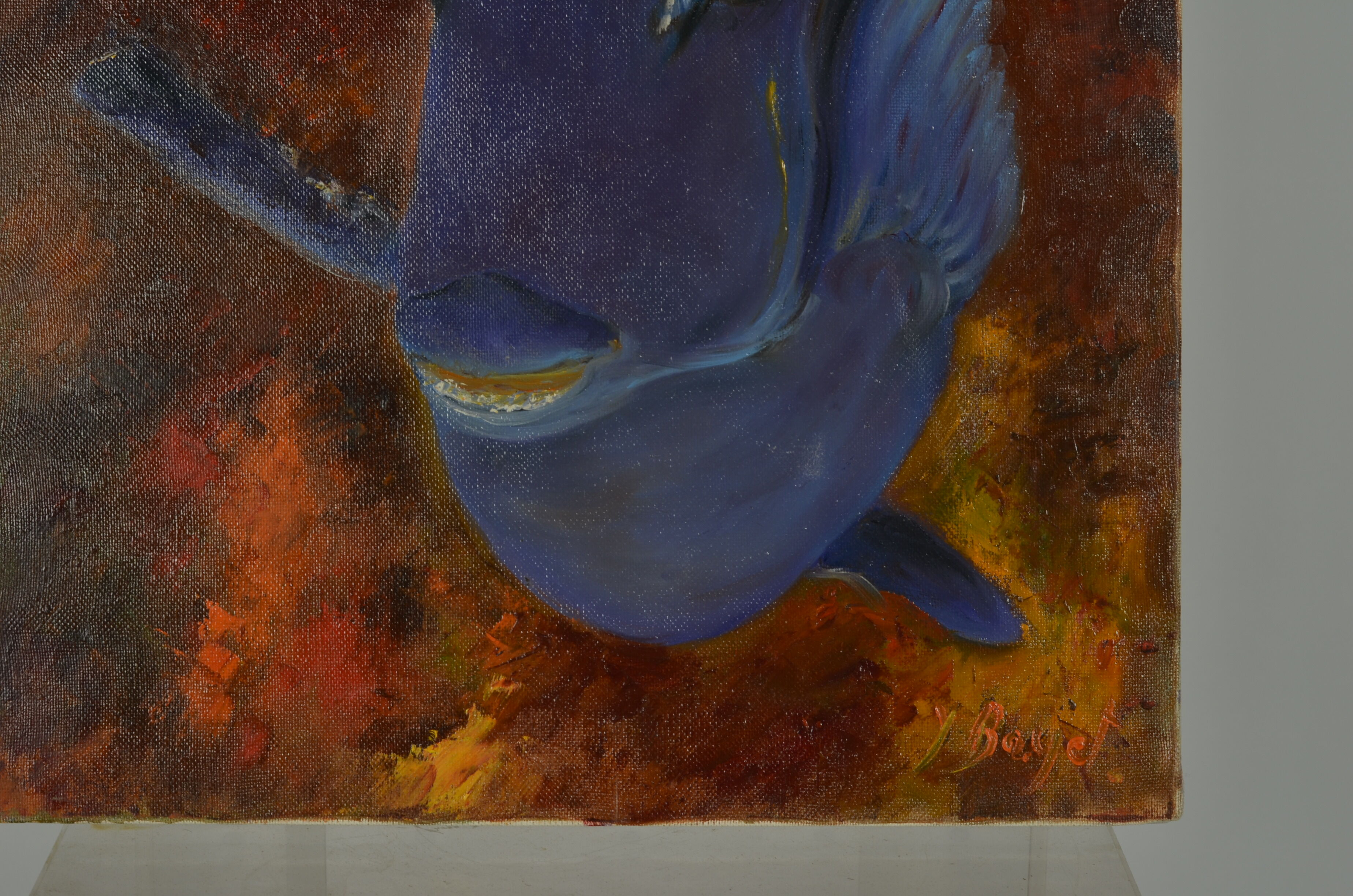 Oil on canvas blue surgeon fish