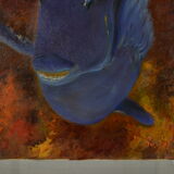 Huile sur toile poisson chirurgien bleu