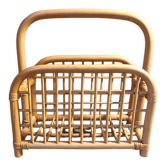 Vintage rattan magazine holder