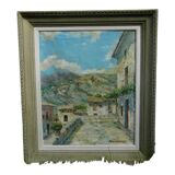 Mountain painting, oil on canvas signed