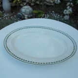 Large oval flat 27 x 37 cm faience b.f.k laurel model