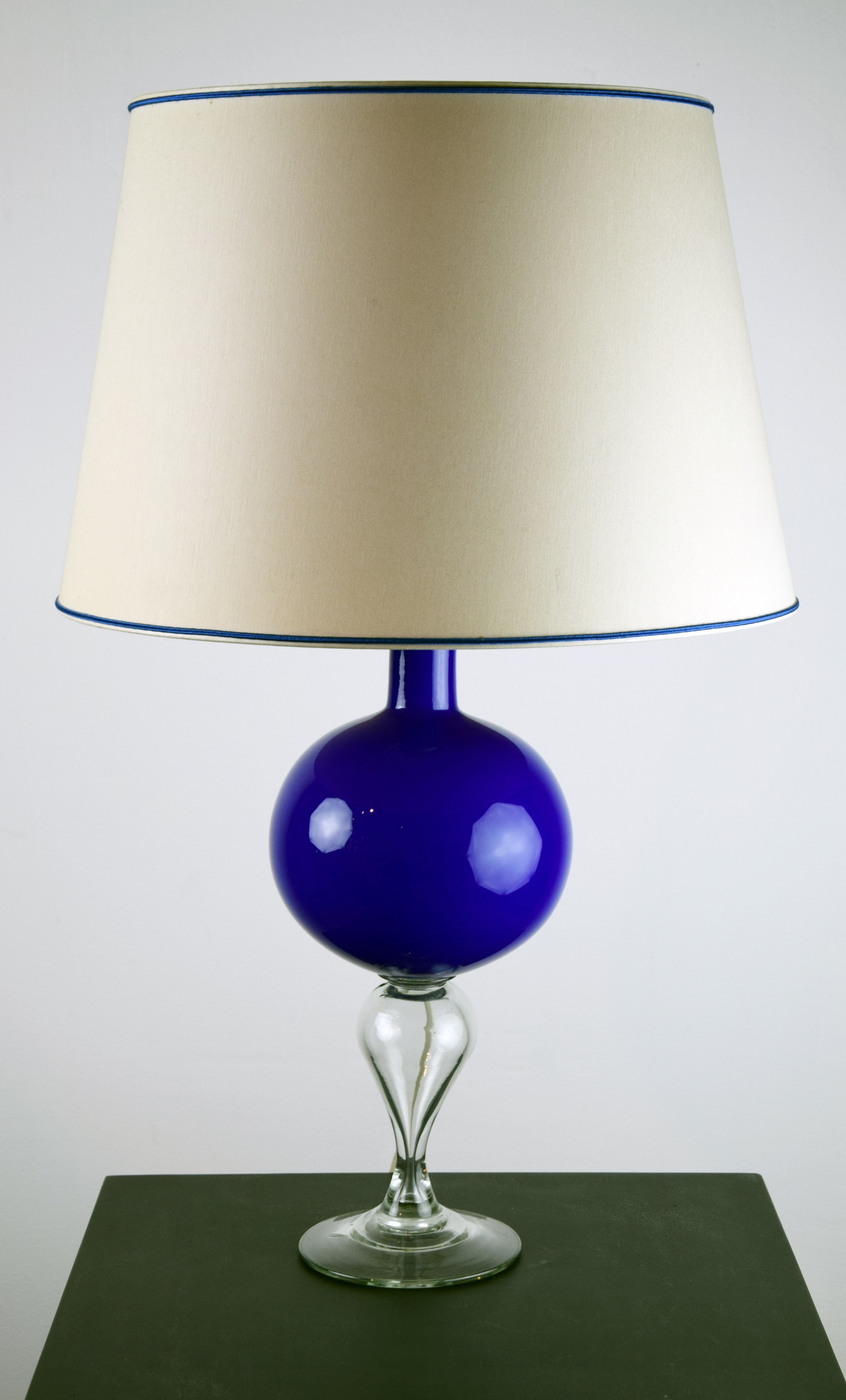 Blue glass lamp