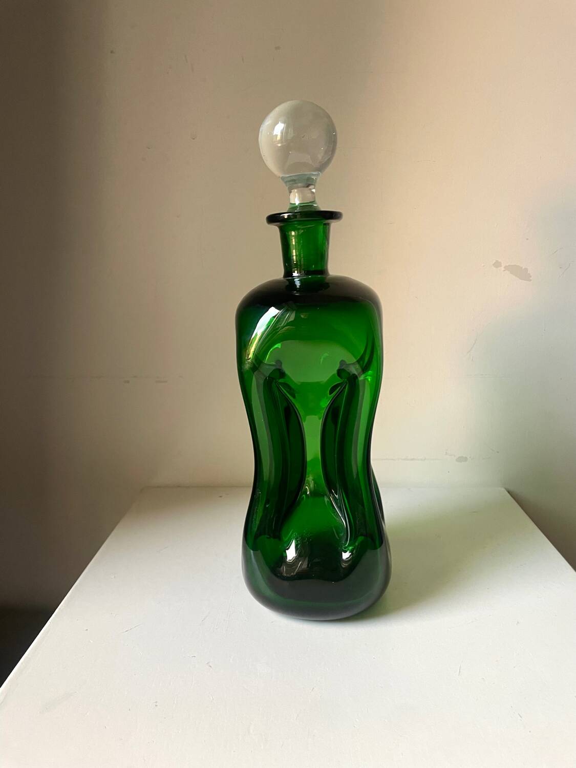 Holmegaard green decanter vintage  danish by jacob e bang