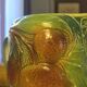 Magnificent rare Pichet Broc Saint Amand 1900 Orange Barbotine