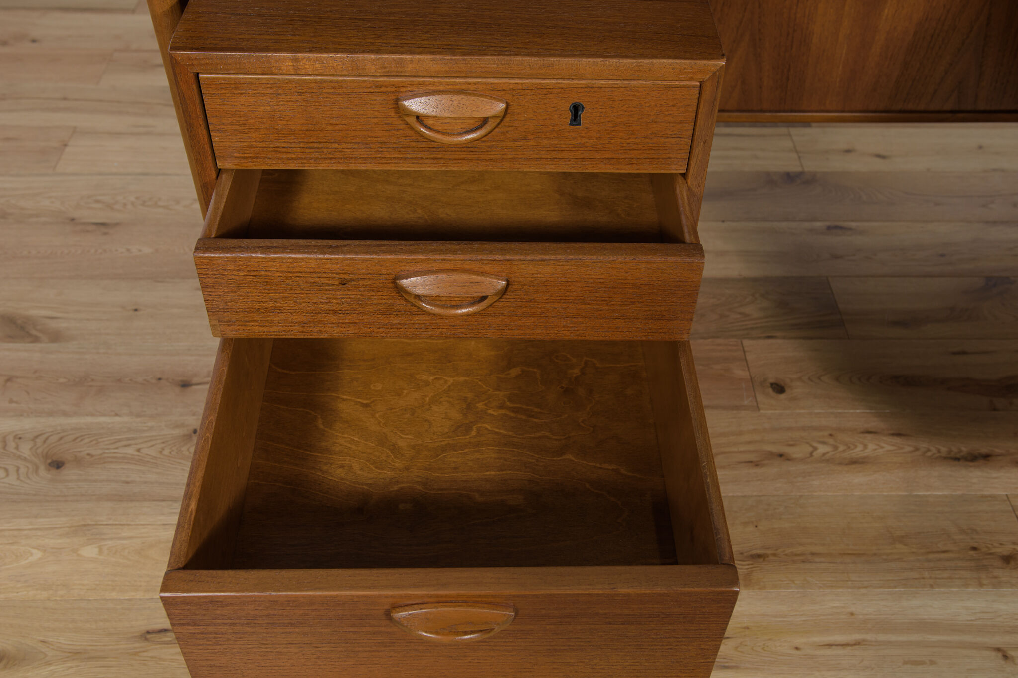 Mid-Century Danish Teak Desk by Kai Kristiansen for Feldballes Møbelfabrik, 1960s