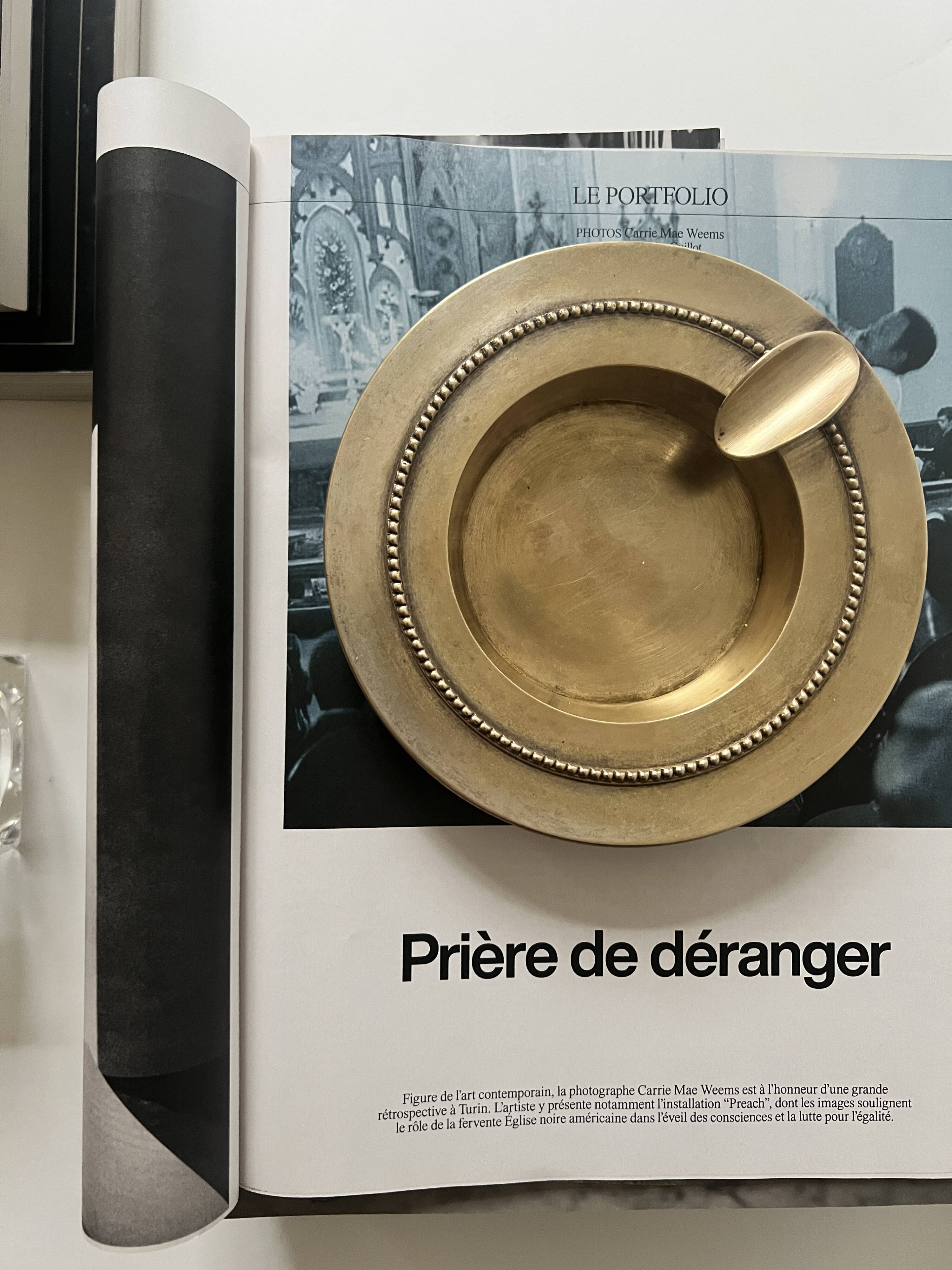 Cendrier en laiton doré véritable début XXe siècle