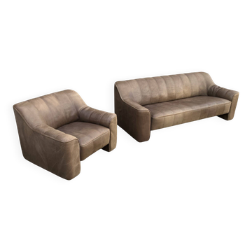  De Sede DS-44 Sofa & Sessel Set – Büffelleder – Schweiz, ca. 1970