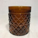 Service old decanter and its 6 glasses for orange juice - geometric vintage