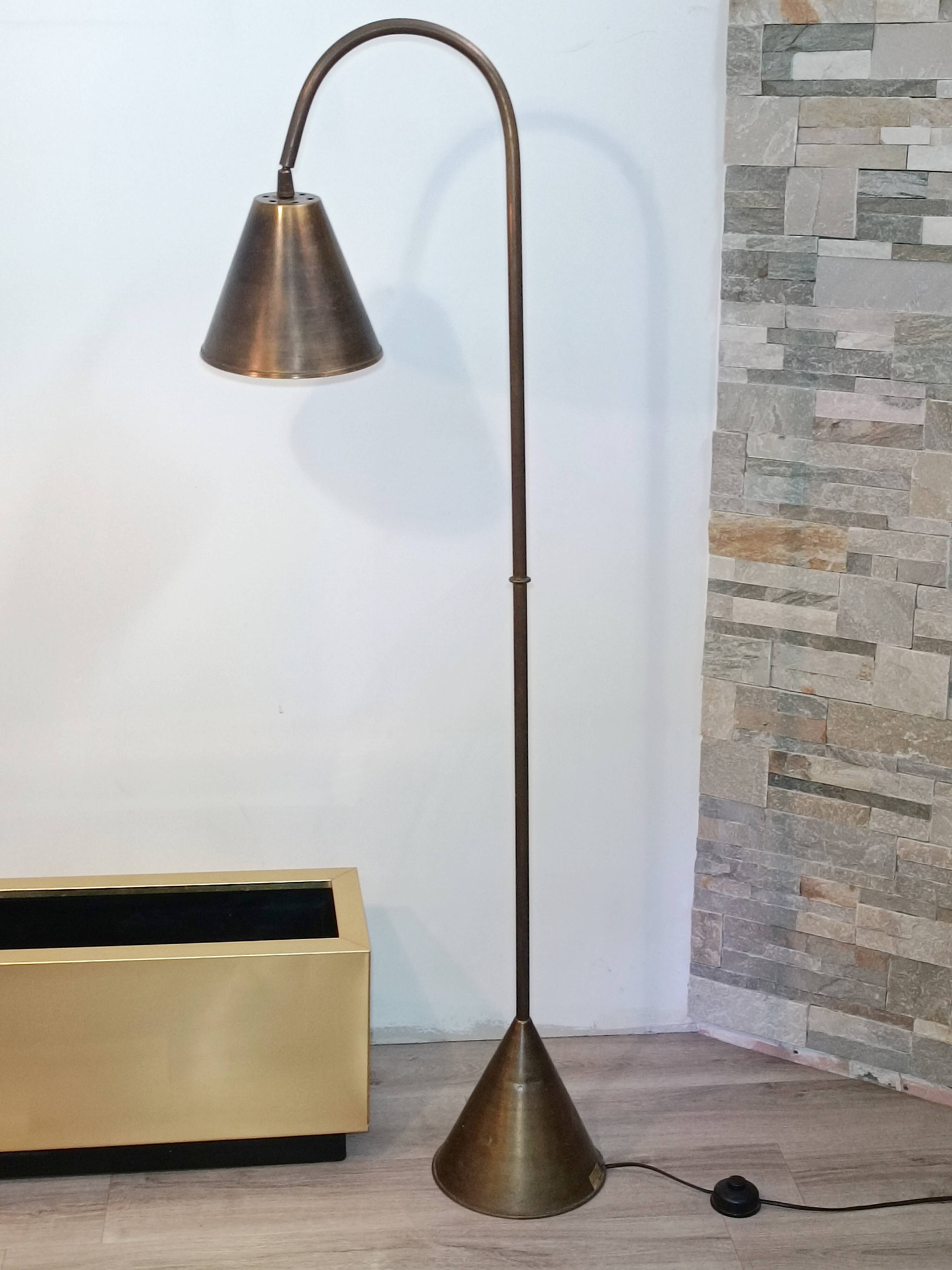 Brass floor lamp by Jacques Adnet for Valenti 1960s