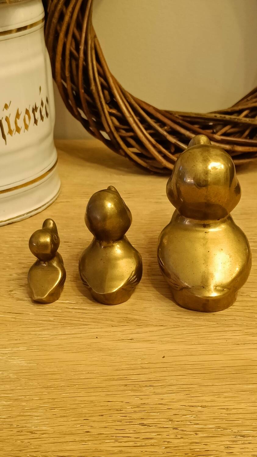 Vintage Solid Brass Ducks