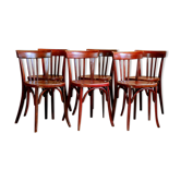 Ensemble de 6 chaises bistrot Fischel Wissembourg années 30