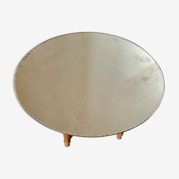 Round mirror beveled 1950