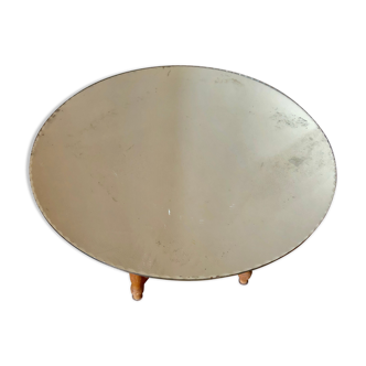 Round mirror beveled 1950