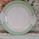 Pie dish with ears in water green and golden frieze l'Amandinoise