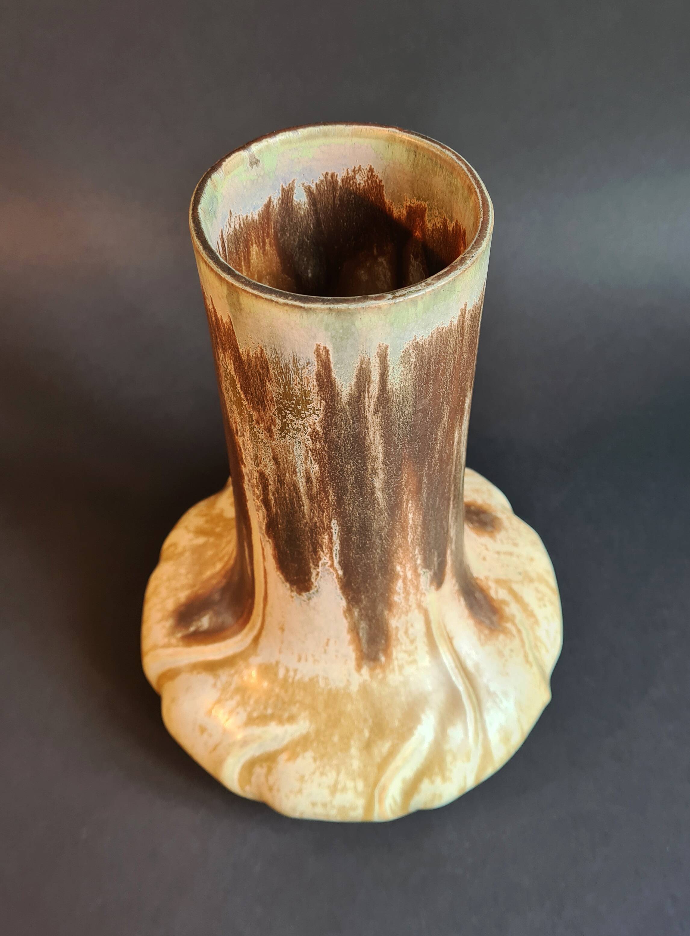 Flamé Stoneware Vase signed Denbac, very early 20th century - Art Nouveau