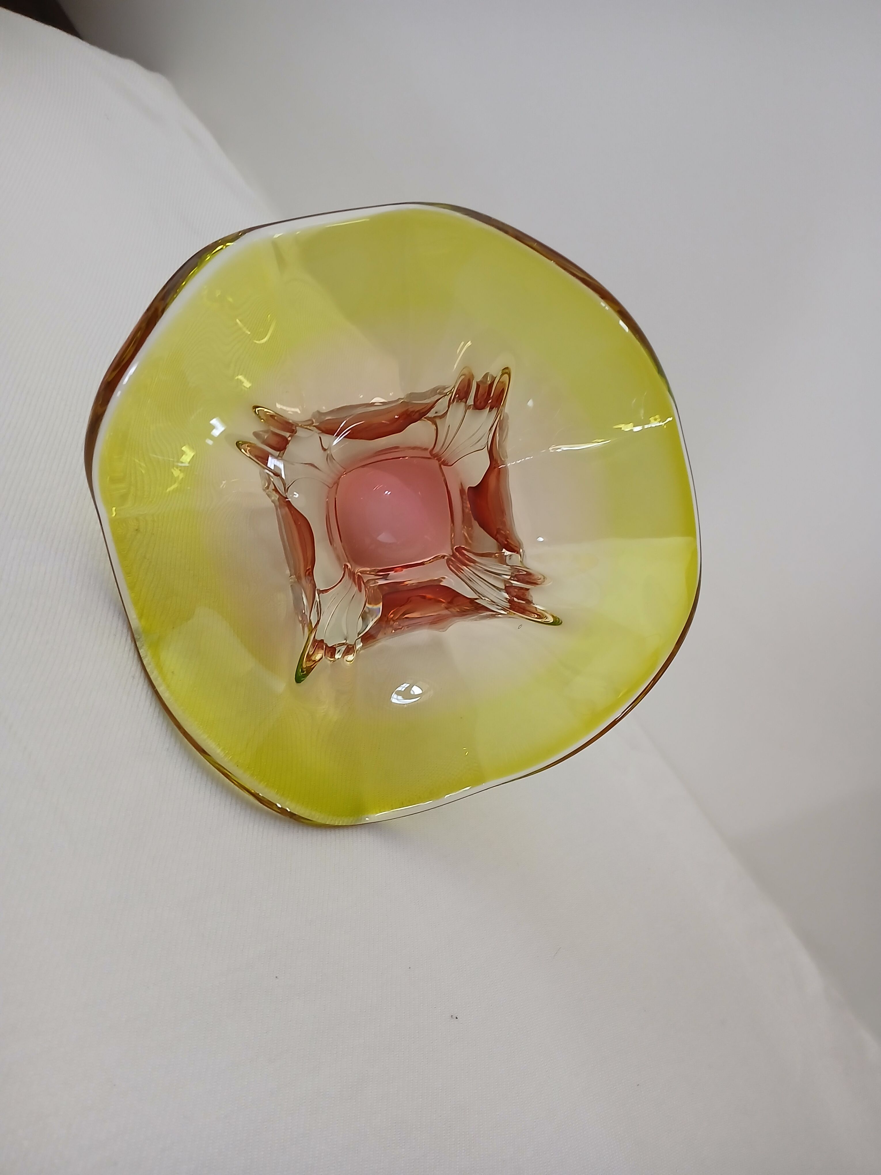 Art bowl by designer Joseph Hospodka in Bohemian crystal.