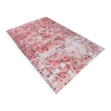 pink overdye turkish vintage carpet  , pink vintage distressed vintage rug.