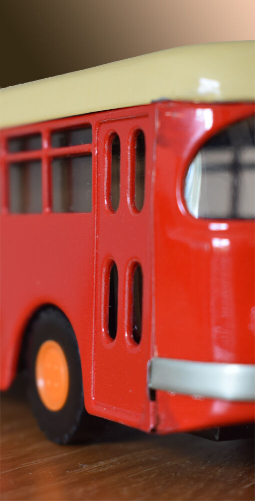 2th century painted sheet metal bus