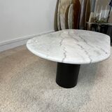 Coffee table marble gray steel foot