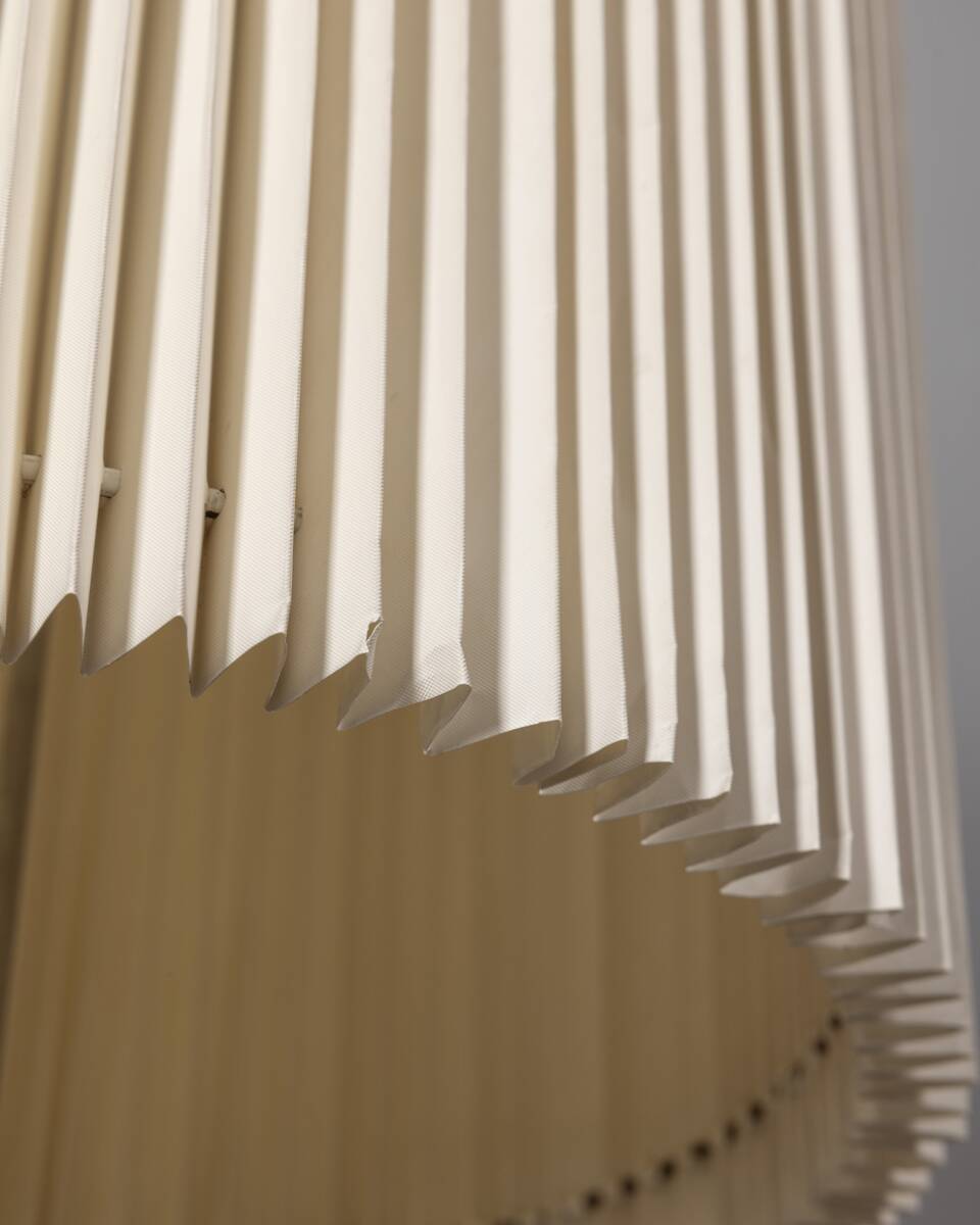 Vintage 1960s floor lamp in metal and pleated shade Italian design