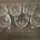 6 sorbet cups on foot - Engraved Crystal Rice Grains H 11.5 cm